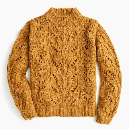Point Sur pointelle knit crewneck sweater : Women pullovers | J.Crew