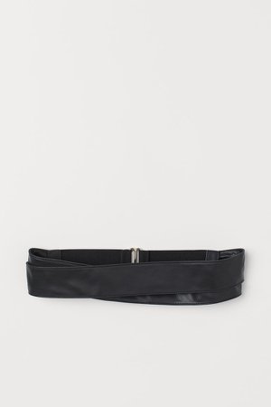 Wrapover Waist Belt - Black
