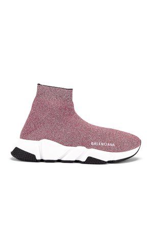 Balenciaga Bicolor Speed Sneakers in Pink & White & Black | FWRD