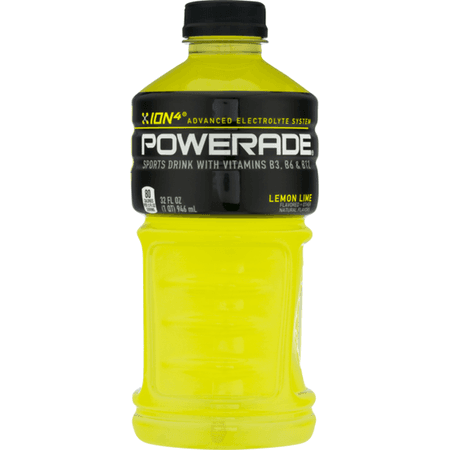 Powerade Lemon Lime, Ion4 Electrolyte Enhanced Fruit Flavored Sports Drink W/ Vitamins B3, B6, And B12, Replinish Sodium, Calcium, Potassium, Magnesium