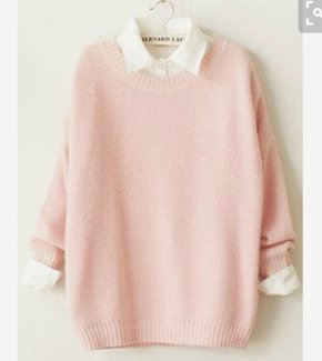 PASTEL PINK SWEATER WITH WHITE COLLAR on The Hunt