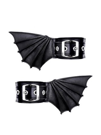 "Bat" Cuff Ankle Bracelets by Restyle (Black) | Inked Shop