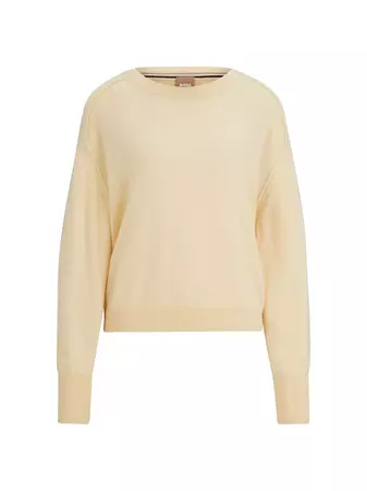 Shop BOSS Melange Sweater in Cashmere with Seam Details | Saks Fifth Avenue