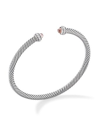 David Yurman Cable Bracelet With Morganite & Diamonds | SaksFifthAvenue