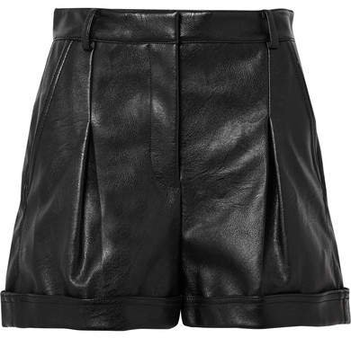 Danielle Faux Leather Shorts - Black