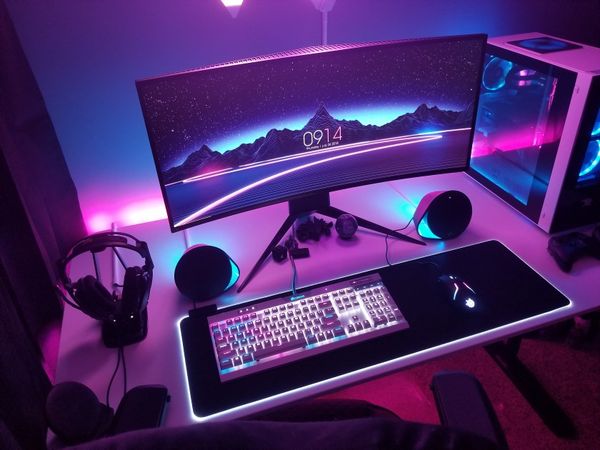 Neon Desk Setup
