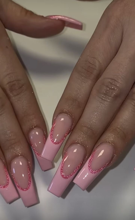 french pink tip nails