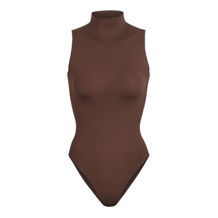 Sleeveless Mock Neck Bodysuit - Sandstone | SKIMS