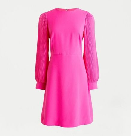bright pink long sleeve dress