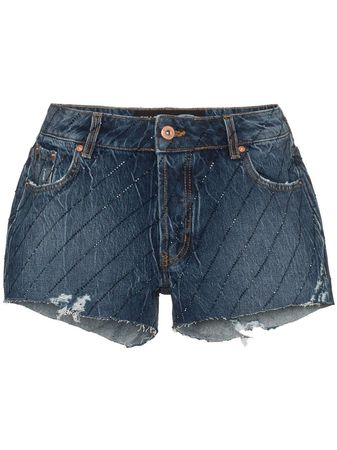Filles A Papa crystal-embellished cut-off denim shorts $337 - Buy Online AW19 - Quick Shipping, Price