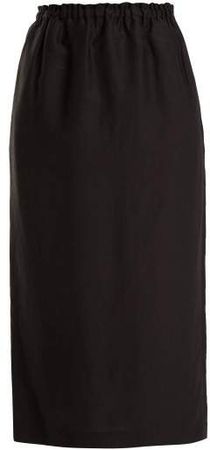 Elasticated Waist Skirt - Womens - Black