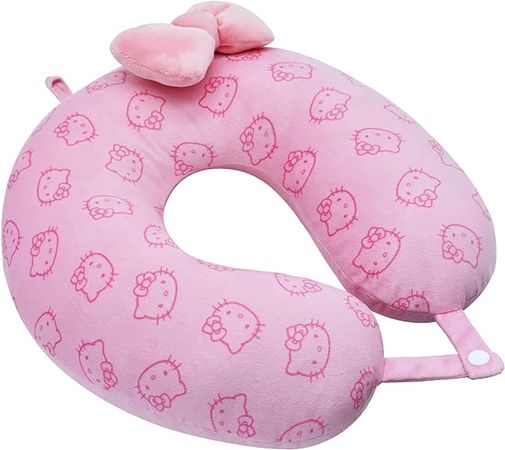 Amazon.com: FUL Hello Kitty Neck Pillow Support, Portable Travel Car Pillow for Sleep, Pink : Clothing, Shoes & Jewelry
