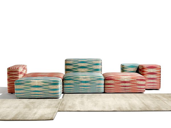Sectional fabric sofa with removable cover TEKTONIK By MissoniHome design Bendik Torvin
