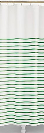 Kate spade green stripe shower curtain