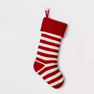 Stripe Knit Christmas Stocking Red & White - Wondershop™ : Target