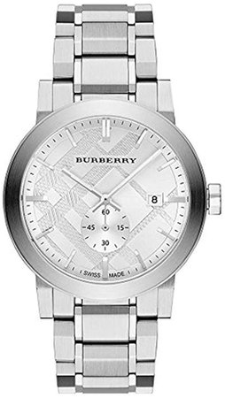 silver burberry watch