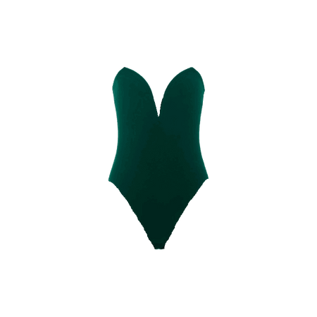 Dark Green Strapless Bodysuit (Dei5 edit)