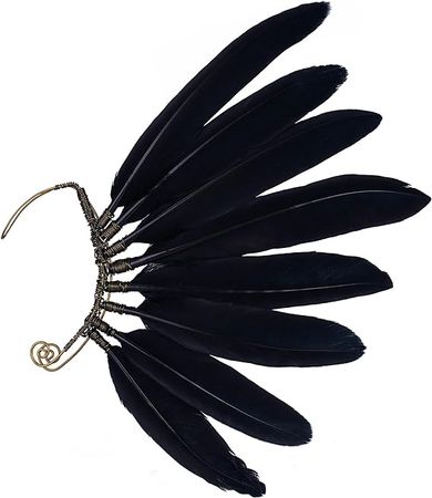 Amazon.com: FRESHME Black Feather Ear Cuffs, Indian Costumes Feather Earrings Viking Tribal Ear Clips Boho Viking Fairy Ear Cuffs Wraps for Women Men Mardi Gras Renaissance Halloween Photoshoot Cosplay Accessories : Clothing, Shoes & Jewelry
