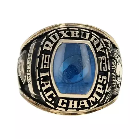 1973 NJSIAA Football Championship Ring, 10 Karat Gold Roxbury High School at 1stDibs | herff jones championship rings, 1973 class ring, hornets championship ring