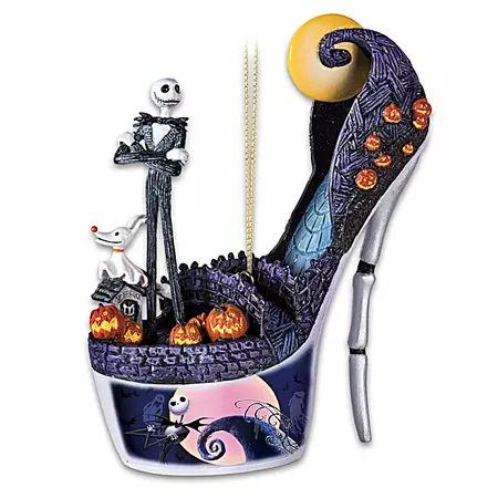 Disney Tim Burtons The Nightmare Before Christmas Delightfully Frightful Handcrafted Shoe Ornament Collection