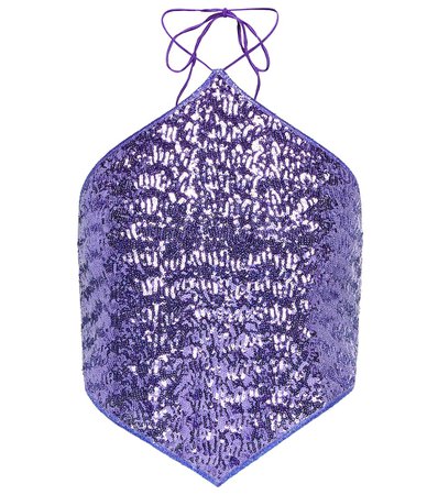 Oséree - Sequined halterneck scarf top | Mytheresa