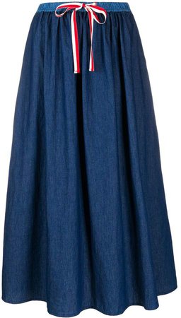 Semicouture drawstring-waist denim skirt