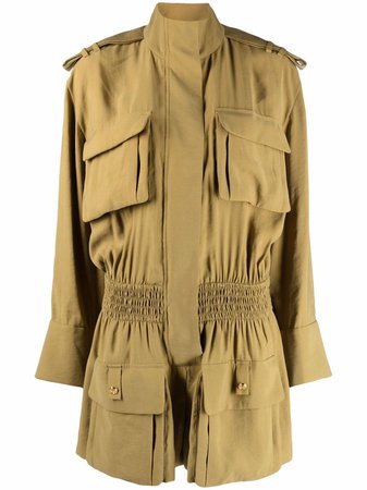 Balmain military-style Smocked Waist Jumpsuit - Farfetch