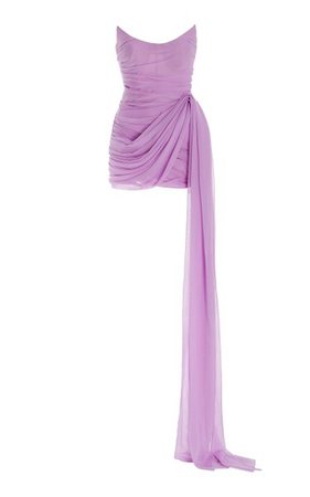 Draped Silk-Chiffon Mini Dress By Oscar De La Renta | Moda Operandi