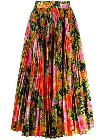 Richard Quinn floral print pleated skirt