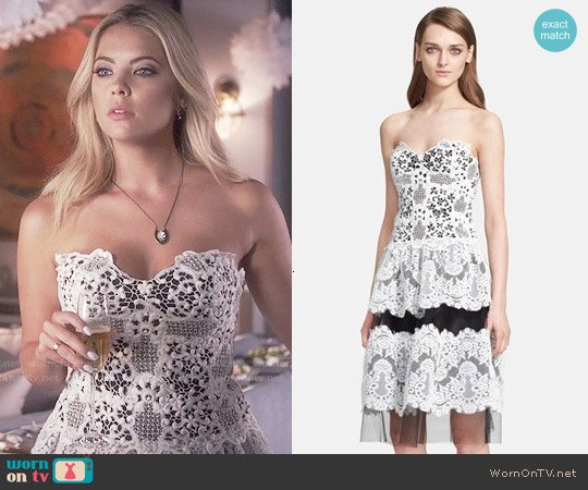 WornOnTV: Hanna’s white strapless lace dress on Pretty Little Liars | Ashley Benson | Clothes and Wardrobe from TV