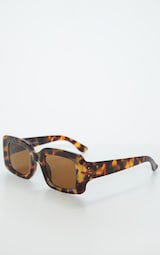 Tortoiseshell Rectangle Thick Frame Sunglasses | PLT