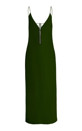 Serra Zip-Front Silk Crepe Slip Dress By Brandon Maxwell | Moda Operandi