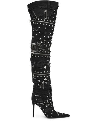Dolce & Gabbana patchwork-denim 105mm Boots - Farfetch