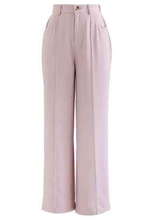Breezy Solid Color Casual Pants in Pink - Retro, Indie and Unique Fashion
