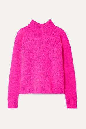 Tibi | Cozette neon alpaca-blend sweater | NET-A-PORTER.COM