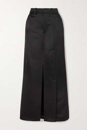 Duchesse-satin Maxi Skirt - Black