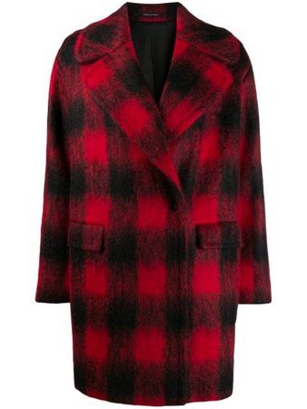 Tagliatore Checked Cocoon Coat ASTRIDL7003 Red | Farfetch