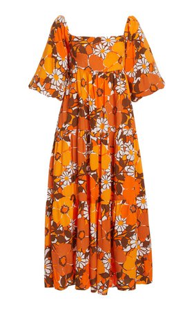 Kiona Puff-Sleeve Tiered Midi Dress By Faithfull The Brand | Moda Operandi