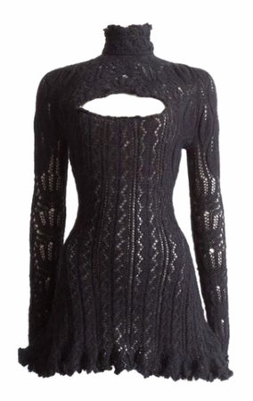 knitted turtleneck dress