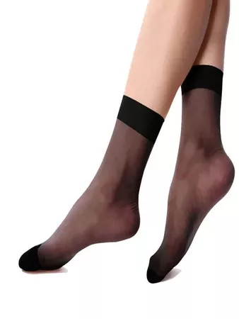 5pairs Black Sheer Socks | SHEIN USA