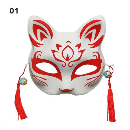 Anime Foxes Mask Japanese Half Face Mask Festival Kabuki Kitsune Masks Cosplay