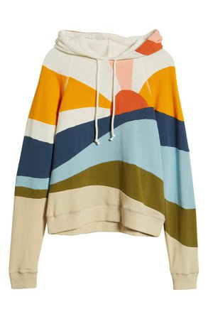 Faherty Soleil Stripe Hooded Sweatshirt | Nordstrom