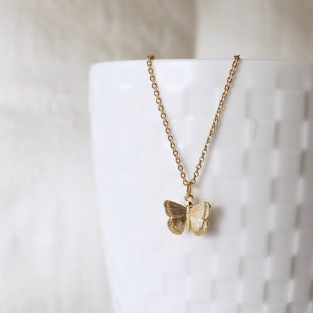 Dainty Gold Butterfly Pendant Necklace Butterfly Necklace | Etsy