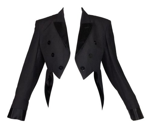 1990's Jean Paul Gaultier Black Cropped Hi-Low Tuxedo Tailcoat | My Haute Wardrobe