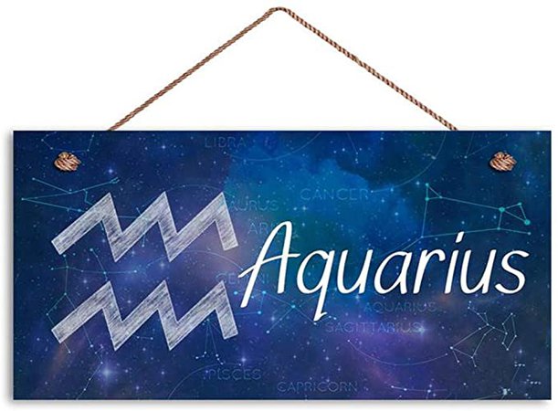 Amazon.com: INNAPER Aquarius Sign, Zodiac Sign, Constellation Wall Art, Galaxy Style, 5" x 10" Sign, Housewarming Gift, Party Gift, Signs（W7100）: Posters & Prints