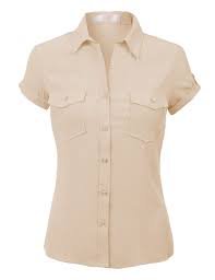 tan button up shirt womens - Google Search