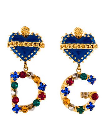 Dolce & Gabbana 'DG' Crystal Heart Earrings - Earrings - DAG139712 | The RealReal