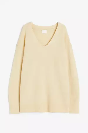 Oversized Sweater - Pale yellow - Ladies | H&M US