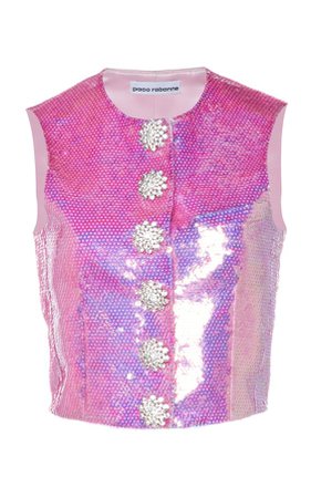 Paco Rabanne Cropped Sequins Vest