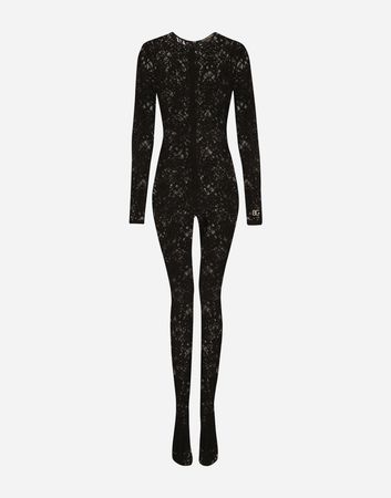 Lace jumpsuit in Black for | Dolce&Gabbana® US